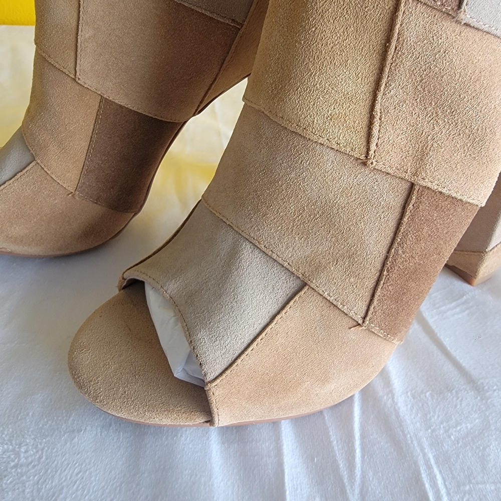 torrid Patchwork Suede Open-Toe Ankle Booties in … - image 2